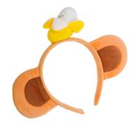 IWOWHERO Serre-tête Singe Peluche Épais avec Oreilles et Banane Bandeau Animal Cosplay Doux et Confortable pour Fêtes Maquillage Soins Peau et Déguisements