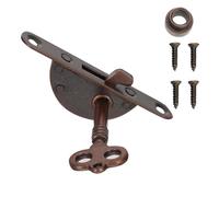 IWOWHERO Serrure de Tiroir en Fer Vintage Demi-Cercle, Serrure Ancienne avec Clé et Vis, Quincaillerie pour Meubles Rétro, Décoration Porte Armoire Antique, 1 Pièce