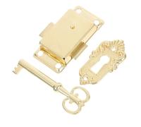 IWOWHERO Serrure Tiroir Vintage en Alliage 53x26 Mm Doré avec Vis, Verrou Décoratif pour Coffre en Bois, Serrure Porte Armoire Rétro pour Meubles, Quincaillerie Boîtes Bijoux, Usage Maison