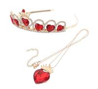 IWOWHERO Set Couronne Royale Élégante en Alliage et Cristaux de Cœur, Léger Décoloration, pour Mariage et Fêtes Spéciales, Accessoire Élégant pour Femmes