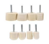 IWOWHERO Set de 8 Roues de Polissage D'ongles en Feutre de Laine Beige pour Usage Professionnel et Domestique, Fait Briller la Surface des Ongles Moins de Poussière