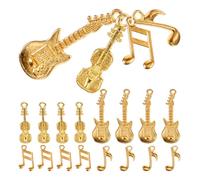 IWOWHERO Set de Breloques Pendentifs Guitare et Notes de Musique Alliage Légères et Durables pour Création de Bijoux DIY Cadeau pour Musiciens et Amateurs de Musique
