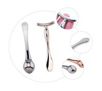 IWOWHERO Set de Massage Yeux Zinc Portable Bâton et Cuillère Cosmétique Outil Visage Anti-rides pour Soin Peau et Raffermissement