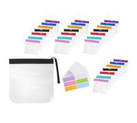 IWOWHERO Set de Pochettes Échantillons Transparentes à Fermeture Glissière avec Étiquettes Vierges Sacs Zip Colorés pour Pilules Organisation Pharmacie et Rangement Voyage