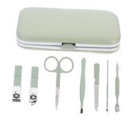 IWOWHERO Set Manucure Pédicure Portable Acier Inoxydable Vert Matcha Outils Multifonctions Soins Mains Kit Complet pour Usage Domestique et Professionnel