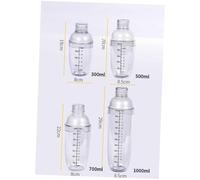IWOWHERO Shaker Cocktail Transparent avec Échelle Graduée Tasse à Mixer Étanche Résistante Température pour Bar et Maison Mélangeur Main pour Cocktails Thé Au Lait et Vin