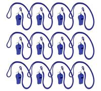 IWOWHERO Sifflets en Plastique Bleu Solide avec Cordon Sifflet D'arbitre Portable Lot de 36 pour Sports et Situations d'urgence