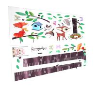 IWOWHERO Sticker Mural De Mesure De Hauteur Pour Garçon Fille Décalque Autocollant Décoratif Pour Chambre Garçon Fille Avec Motifs Animaux Nature Facile à Appliquer Enlever