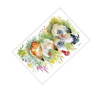 IWOWHERO Sticker Mural Décoratif Motif Coq Poule Herbe Décoration Chambre Salon Autocollant Diy Facile Utiliser