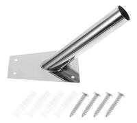 IWOWHERO Support de Mât de Drapeau Mural en Acier Inoxydable Base Fixe Simple pour Jardin et Extérieur Fixation Métal Solide Porte-Drapeau Robuste Compatible Décorations et Événements