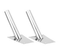 IWOWHERO Support de Mât de Drapeau Mural Extérieur en Acier Inoxydable 2 Pièces, Diamètre Intérieur 25 Mm, Fixation Angulaire Stable pour Façade de Magasin, Porte-Drapeau Solide