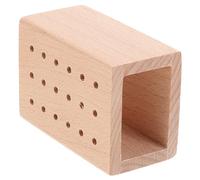 IWOWHERO Support D'outils à 18 Trous en Bois Compact pour Embouts de Manucure, Rangement Salon de Manucure Professionnel, Organisateur de Bits Pratique pour Table de Travail