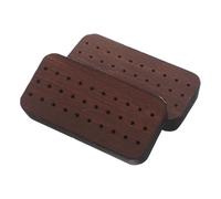 IWOWHERO Support Porte-embouts de Manucure en Bois Noyer, Boîte de Rangement 30 Trous, Lot de 2 Pièces Compact, Organisateur pour Outils de Nail Art, pour Salon et Usage