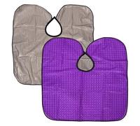 IWOWHERO Tablier de Coiffure Imperméable en Plastique, Lot de 2 Pièces Violet Effet Ondulé, Résistant aux Taches, Réglable, pour Salon de Coiffure, Coupe et Coloration Professionnelle