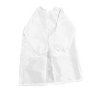 IWOWHERO Tablier de Travail Coiffeur Manches Longues Blanc Nylon-Polyester Poches pour Salon Coiffure et Esthéticienne Adulte