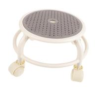 IWOWHERO Tabouret Bas Rond à roulettes Pivotant Petit Siège Mobile pour Pédicure Compact et Confortable Usage Multi-âges à Domicile et Salon