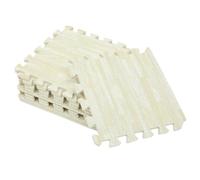 IWOWHERO Tapis D’éveil Emboîtable pour Bébé 10 Pièces 30x30x1 Cm Mousse Eva Imitation Bois Blanc Tapis Puzzle Épais pour Chambre Salon Aire de Jeu Sécurisée Bébé