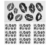 IWOWHERO Tatouages Temporaires Lèvres 10 Pièces Autocollants Imperméables Effet Kit Décoratif Visage Corps pour Halloween et Saint-Valentin