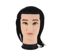 IWOWHERO Tête de Mannequin Masculine en Cheveux Humains Naturels, Modèle Coiffure pour Formation Professionnelle, Coiffage et Pratique Salon, Tête D’entraînement Réaliste pour Étudiants