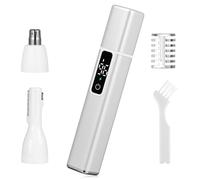 IWOWHERO Tondeuse Électrique Portable USB avec Écran Numérique, Épilateur Facial Multivitesses pour Sourcils et Poils de Nez, Couleur Blanc Polaire, Outil d'Épilation Rechargeable pour