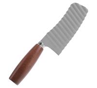 IWOWHERO Trancheuse à Frites Ondulée en Acier Inoxydable, Hachoir Manuel pour Pommes de Terre et Légumes, Lame Ondulée avec Poignée Ergonomique en Bois, Coupe-frite Décoratif Cuisine