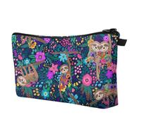 IWOWHERO Trousse de Maquillage Décorative avec Motif Adorable Sac Toilette de Voyage Pratique Organisateur Cosmétique Portable avec Fermeture Éclair