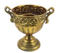 IWOWHERO Vase à Fleurs Pot de Fleur Vintage en métal de terrasse décoratif Vase Centre de Table Golden