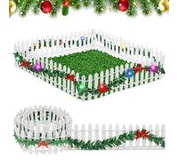IWTBNOA Clôture de Jardin Miniature, Mini Clôture de Noël avec Lumières, Mini Clôture en Bois, Clôture Flexible Décoration de Jardin, Mini Bordure Barriere pour Maison de Poupée, Modélisme(90 * 5cm)