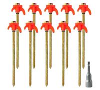 IWTBNOA Piquet De Tente a Visser, 10x Piquets en Acier Robustes, Sardines Camping Robuste, Piquets de Roche Metal Antirouille, Crochets de Tente pour Sol Dur et Bois