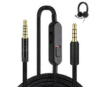 iwui Câble Audio de Remplacement 2M pour Logitech G433 G233 G Pro X Casque, Câble Tressé avec Micro et Contrôle Volume, Cordon Casque Gaming Double Jack 3,5mm, Fil Auxiliaire 2M pour PC Console