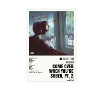IWVFJBAQ Poster de l'album Lil Peep Come Over When You're Sober, Pt. 2 - Impression sur toile - Décoration murale pour salon, chambre à coucher - 20 x 30 cm
