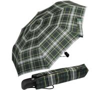 iX-brella First Class Edition - Parapluie de poche élégant - Ouverture et fermeture automatique - Grande stabilité - Résistant aux tempêtes, Carreaux Vert, 95 cm