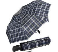 iX-brella First Class Edition - Parapluie de poche élégant - Ouverture et fermeture automatique - Grande stabilité - Résistant aux tempêtes, Carreaux Bleu, 95 cm, Parapluie de poche automatique