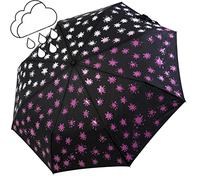 iX-brella Mini Ultra Light - Parapluie de poche pour femme avec grand toit - Extra léger, Changement de couleur : rose fluo, Taschenschirm Handöffner, Parapluie de poche avec ouverture manuelle