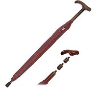 iX-brella Parapluie de support réglable en hauteur avec poignée en bois, Carreaux rouges petits, 105 cm, Parapluie de soutien