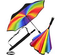 iX-brella Parapluie inversé à ouverture automatique à l'envers, Noir/multicolore, 104 cm, Extravagant