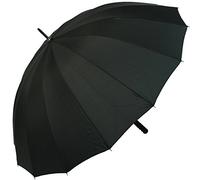 iX-brella Parapluie léger XXL Pour couple 16 pans Avec poignée souple et confortable Diamètre 1,29 m Noir Noir 129