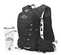 IX INOXTO Gilet d'hydratation de course pour homme et femme, sac à dos d'eau pour la course à pied, sac d'hydratation de 3 L pour trail, marathon, course, randonnée (noir-poche à eau de 2 L)