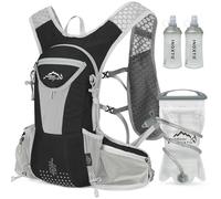 IX INOXTO Sac à dos d'hydratation léger avec poche d'hydratation de 2 L pour homme et femme, gilet d'hydratation pour course à pied, randonnée, cyclisme, course et escalade (noir gris)
