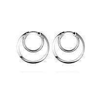 IX Studios Double Hoops Boucles d'oreilles 22 ct. Argent DMB0328-RH - Unisex - 925 Sterling Silver