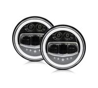 Ixaundd Feux Avant Ensemble Phares LED Pour Moto Et Voiture 200W 7 Pouces Pour Jeep TJ JK Et Pour Wrangler Angel Eye Phares(2 Pieces)