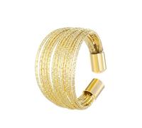 IXDEAXLY Boucles d'oreilles simples empilables en fil doré pour femme et fille, Zinc, Aucune pierre précieuse