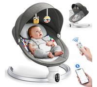 Ixdregan Transat Bébé Electrique, APP et Télécommande Balancelle Bébé Dès La Naissance à 9kg, Harnais à 5-Points Amélioré Balançoire pour Bebe Avec 3 minuteries, 5 vitesses et 10 Mélodies (0-9 Mois)