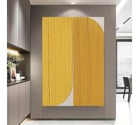 IXEHOH Grande Toile Abstraite Moderne pour Salon, Art Mural Vertical Texturé Jaune Minimaliste, Décoration Murale Esthétique pour Chambre Bureau Décoration Murale Maison 60x80