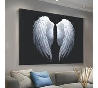 IXEHOH Grande Toile Murale Ailes d'Ange - Art Mural Minimaliste Moderne Noir et Blanc - Décoration Murale Esthétique Oversized pour Salon, Chambre, Bureau 40x60cm