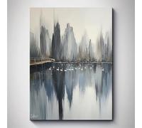 IXEHOH Large Modern Abstract Canvas Wall Art for Living Room, Black and White Nature Landscape Canvas Wall Art, Paysage de Lac avec Cygnes, Décoration Murale Moderne et Apaisante 40x60