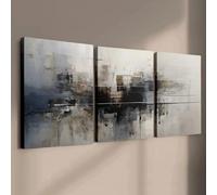 IXEHOH Large Modern Abstract Canvas Wall Art for Living Room, Ensemble de 3 Tableaux Abstraits Géométriques, Décoration Murale Minimaliste pour Bureau, Art Moderne 70x90cmx3