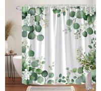 IXEHOH Rideau de Douche Floral élégant,Rideau de Bain en Polyester avec Crochets,Lavable en Machine,Rideau de Douche Moderne à Motif botanique de Feuilles (183 x 210 cm/72 x 83 po (L x H)