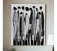 IXEHOH Tableau Abstrait Personnes sur Toile, Peinture Figures Noir et Blanc, Grand Art Mural Toile, Portrait Esthétique Posters & Prints pour Salon Moderne Décoration Murale 60x80