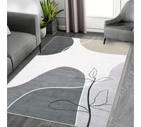 IXEHOH Tapis Lavable Gris pour Salon : Grand Tapis Neutre,Doux,bohème,Abstrait,antidérapant,à Poils Courts,Moderne,pour Chambre (210 x 240 cm (82,68 x 94,49 po)